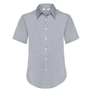 Koszula damska Oxford z krótkim rękawem Fruit Of The Loom - Oxford Grey XL - Koszule damskie - miniaturka - grafika 1