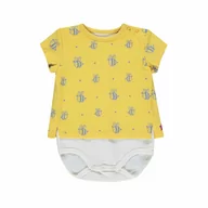 Body dla niemowląt - Body dziewczęce krótki rękaw, żółte z nadrukowanymi pszczólkami, Bellybytton - miniaturka - grafika 1