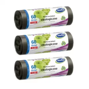 Stella Worki na śmieci ekologiczne 60L zestaw 3 x 10 szt. - Worki na śmieci - miniaturka - grafika 1