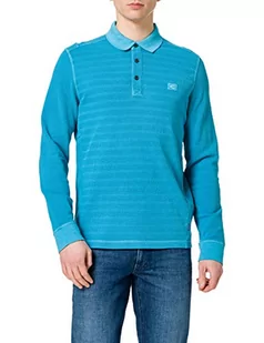 Camel Active Męska koszula Henley 4093615p04, niebieski (Ocean Blue), M - Koszule męskie - miniaturka - grafika 1