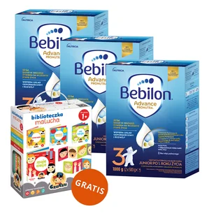 Zestaw Bebilon Advance Pronutra 3 Junior, odżywcza formuła na bazie mleka, po 1 roku, 3 x 1000 g + CzuCzu Biblioteczka malucha, 4 książeczki dla dzieci, od 12 miesięcy gratis - Mleko modyfikowane Zestaw Bebilon Advance Pronutra 3 Junior, odżywcza formuła na bazie mleka, po 1 roku, 3 x 1000 g + CzuCzu Biblioteczka malucha, 4 książeczki dla dzieci, od 12 miesięcy gratis - Mleko modyfikowane - miniaturka - grafika 1