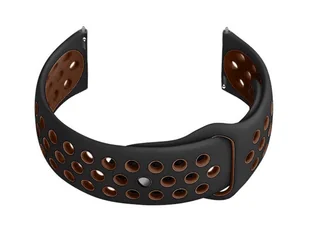 Pasek gumowy do smartwatch U11 - czarny/brązowy - 22mm - Akcesoria do smartwatchy - miniaturka - grafika 1