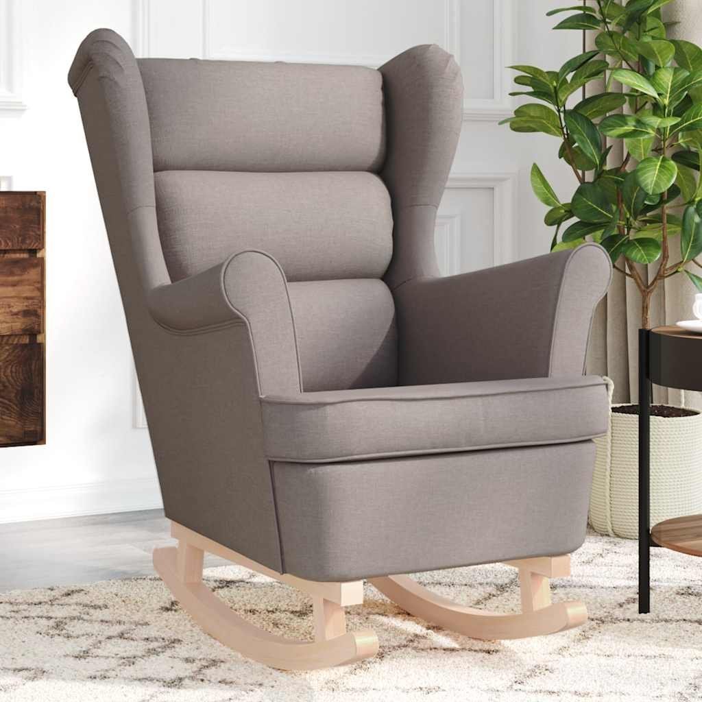 vidaXL Fotel bujany, taupe, 74x90x102 cm, tapicerowany tkaniną