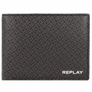 Portfele - Replay Portfel Ochrona RFID Skórzany 13 cm black + brown cocoa - grafika 1