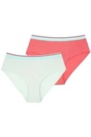 Majtki damskie - Gładkie figi damskie (2 pack) z gumką w paski LPN 221 - miniaturka - grafika 1