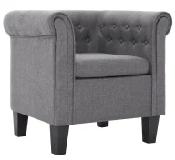 Fotele - Jasnoszary fotel chesterfield - Xala - miniaturka - grafika 1