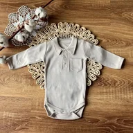 Body dla niemowląt - Mamatti Body POLO dziecięce długi rękaw beżowe 74 - miniaturka - grafika 1