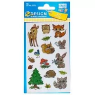 Przybory szkolne - Zdesign Naklejki foliowe metaliczne - leśne zwierzęta - miniaturka - grafika 1