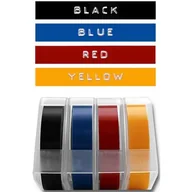 Filamenty i akcesoria do drukarek 3D - Qoltec Zastaw 4 Taśm 3D do wytłaczarki DYMO Omega 9mm*3m 4 kolory samoprzylepna - miniaturka - grafika 1