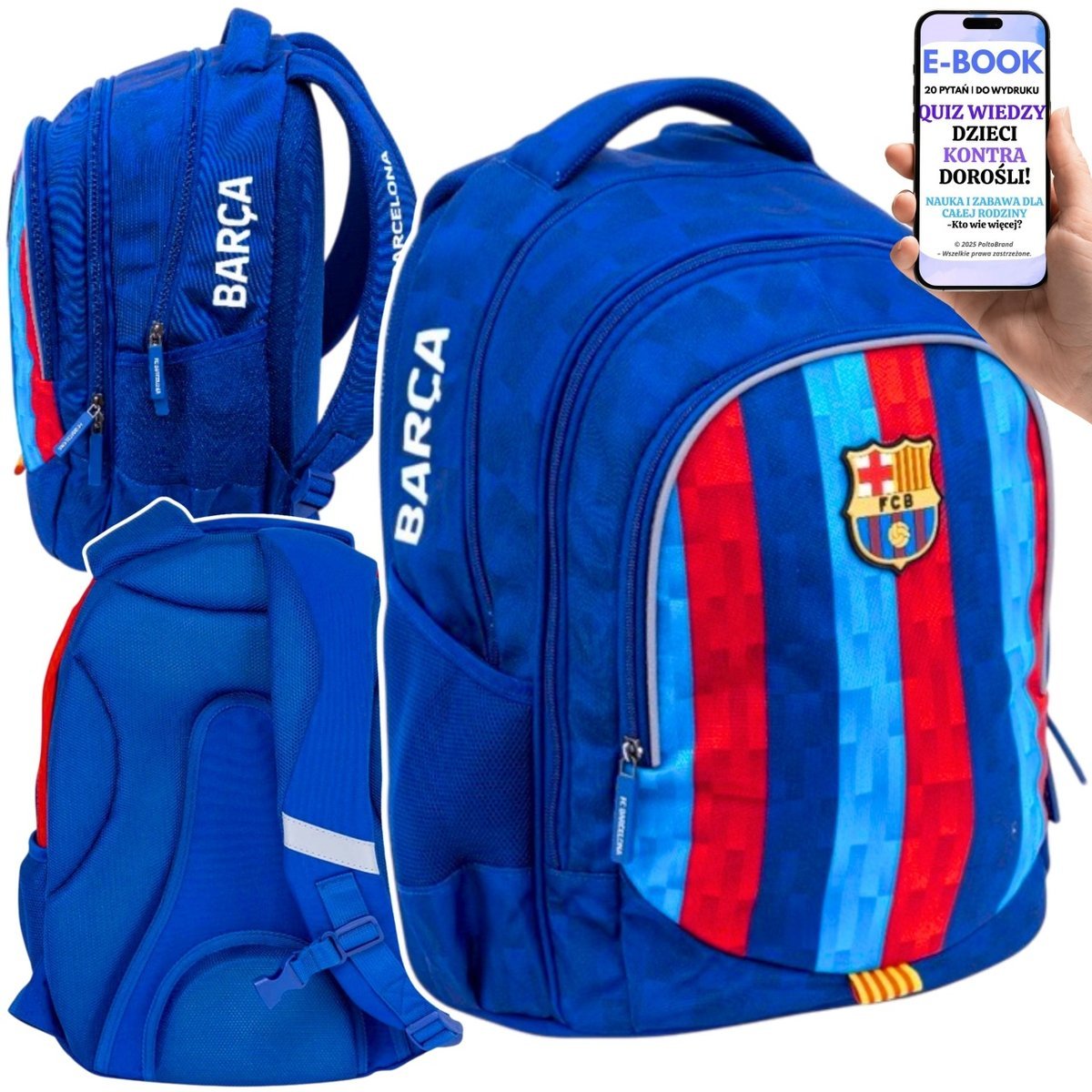 FC BARCELONA! PLECAK PIŁKARSKI Dla Chłopca Piłkarza • PREZENT DLA DZIECKA do szkoły i na wycieczki Dla 6 7 8 9 10 11 Latka Wnuczka Syna + EBOOK-2
