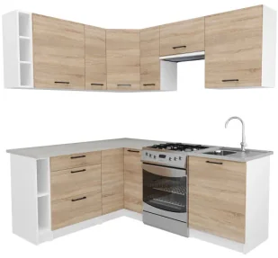 Meble narożne do kuchni dąb sonoma - Voku - Meble kuchenne - miniaturka - grafika 1