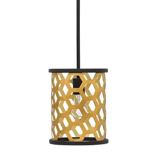 Lampa wisząca Felix - kolor złoty, Czarny - HK/FELIX/MP - Lampy sufitowe - miniaturka - grafika 1