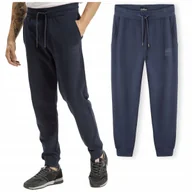 Dresy męskie - SPODNIE męskie DRESOWE joggery CROSS JEANS sportowe dresy granat S - miniaturka - grafika 1