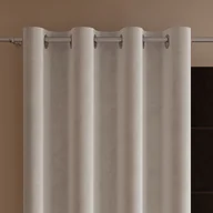 Zasłony - Gotowa zasłona z miękkiej welwetowej tkaniny Velvi, kolor ciepły jasny szary na przelotkach, rozmiar: 140x260 cm - miniaturka - grafika 1