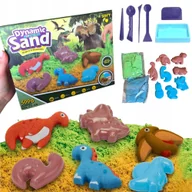 Masy plastyczne - Piasek kinetyczny zestaw foremki do piasku dinozaury 500g zabawka kreatywna - miniaturka - grafika 1