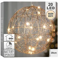 Ozdoby bożonarodzeniowe - Kula świecąca świąteczna wisząca dekoracyjna ozdobna lampka złota 20 LED 20 cm - miniaturka - grafika 1