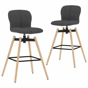 shumee Obrotowe krzesła barowe 2 szt. ciemnoszare tkanina - Fotele i krzesła ogrodowe - miniaturka - grafika 1