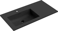 Umywalki - Mexen Otis umywalka wpuszczana w blat lewa 91 x 46,5 cm, czarna mat - 25189071L - miniaturka - grafika 1