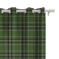Zasłony - Zasłona CLASSIC wzór CL11 | Zielona krata 150 x 260 cm tkanina standard - miniaturka - grafika 1