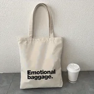 Torebki damskie - TEMU Damska torba na ramię z napisem "Emotional " - Torba na ramię, z mocowanym paskiem i otwartą górą, wytrzymała, codzienna i idealna w podróży dla - miniaturka - grafika 1