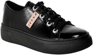 Półbuty Nessi 23417 Czarne 711 Skórzane - NESSI - Półbuty damskie - miniaturka - grafika 1