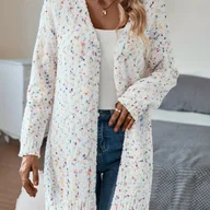 Swetry damskie - TEMU Kardigan z Długim Rękawem dla Kobiet 1s083014 - Kolorowe i Kontrastowy Design, Pranie w Pralce, Warstwowa Odzież na Wiosnę/Jesień do Strojów - miniaturka - grafika 1