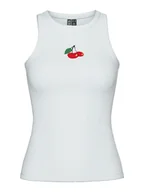 Koszulki i topy damskie - Pieces Top "May" w kolorze białym - miniaturka - grafika 1