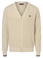 Swetry męskie - Fred Perry - Kardigan męski, beżowy - miniaturka - grafika 1