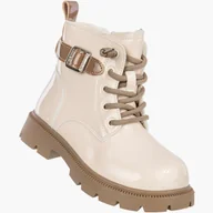 Botki damskie - Trzewiki Dziecięce Botki Ekoskóra Zimowe Ocieplane Beżowe Apawwa N629/N630 Beżowy 22 - miniaturka - grafika 1