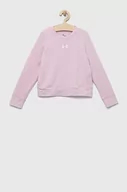 Bluzy dla dziewczynek - Under Armour bluza dziecięca kolor różowy z nadrukiem - miniaturka - grafika 1