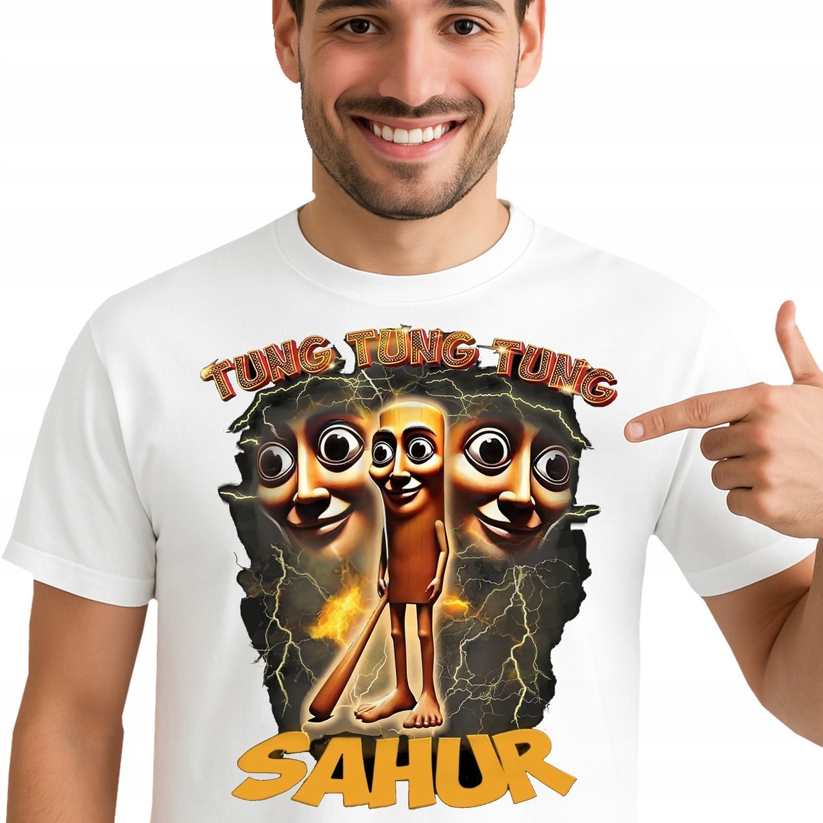 BRAINROT ŚMIESZNA KOSZULKA TUNG SAHUR Mem Prezent Premium XL 3474