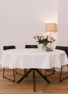 Obrusy i serwetki - Owalny obrus plamoodporny ecru bawełniany - miniaturka - grafika 1