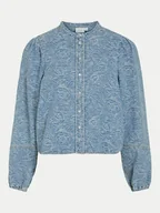 Koszule damskie - Vila Koszula jeansowa Chris 14103484 Niebieski Regular Fit - miniaturka - grafika 1