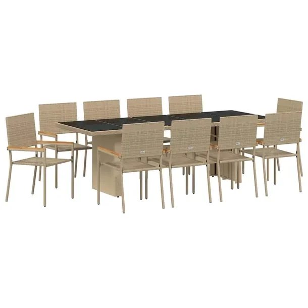 Zestaw Mebli Ogrodowych Technorattan Beżowy 240x90x75 cm