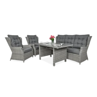 Meble technorattanowe TRIVENTO DINING 3 Stone Grey - Meble ogrodowe - miniaturka - grafika 1