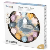 Łamigłówki - Viga, Sorter kształtów, Zegar 44053, brązowy - miniaturka - grafika 1