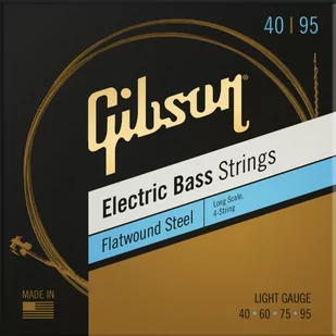 Struny basowe Gibson Long Scale Flatwound EB Strings 040-095 Light - Struny gitarowe  - miniaturka - grafika 1
