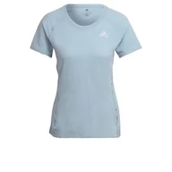 Koszulki sportowe damskie - Koszulka damska adidas  Runner Tee Magic Grey L - miniaturka - grafika 1