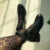 Botki damskie - Czarne skórzane botki damskie Vinceza 66820 - miniaturka - grafika 1