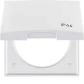 Klawisze i ramki - Hager polo Integro Flow Ramka z pokrywą z nadrukiem /IP44/ biały połysk 918282599 918282599 - miniaturka - grafika 1