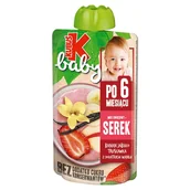 Desery dla dzieci - Kubuś Baby Mus owocowy + serek po 6 miesiącu banan jabłko truskawka z dodatkiem wanilii 100 g - miniaturka - grafika 1