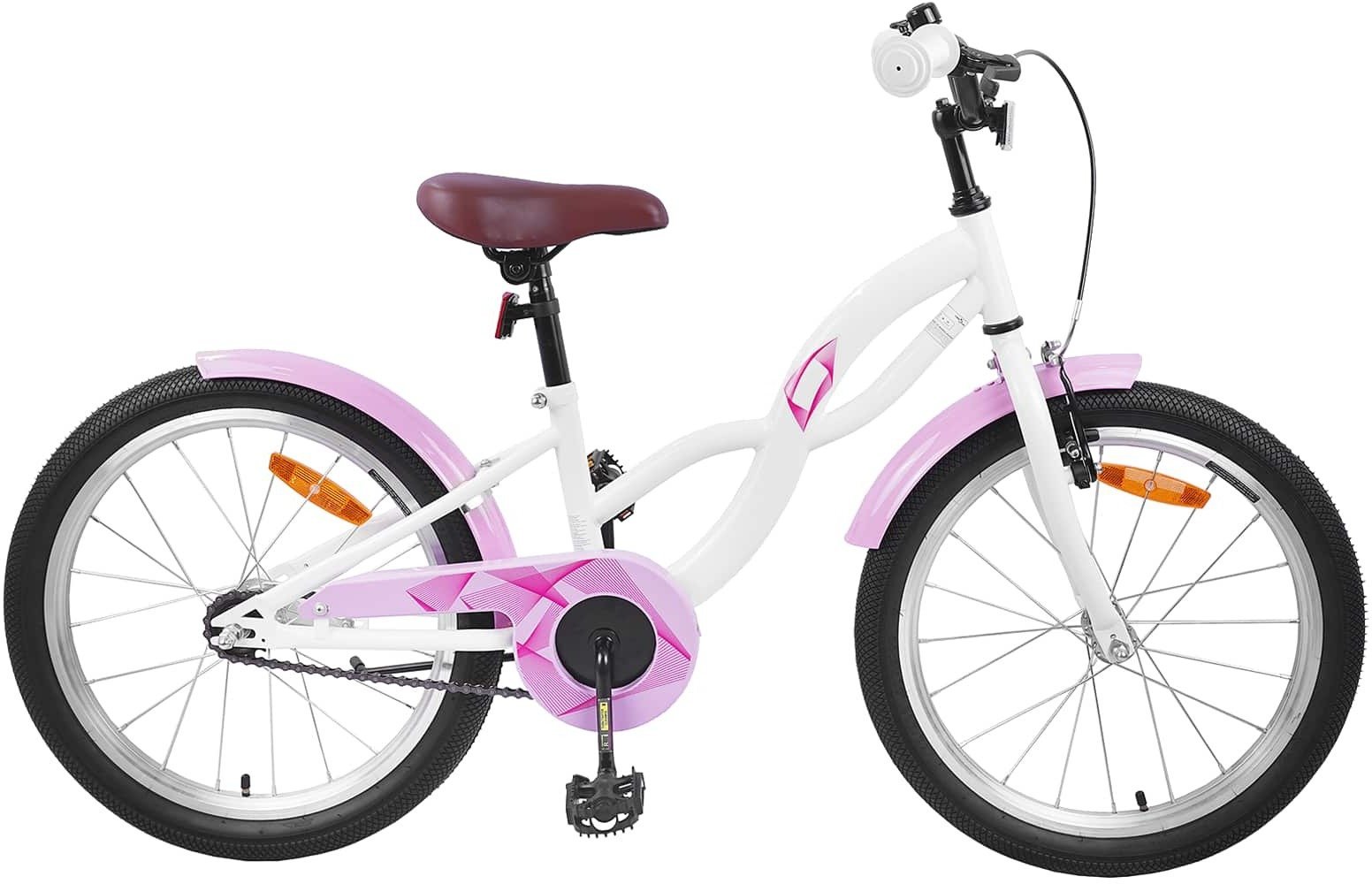 vidaXL vidaXL Rower Dziecięcy 18 Cali dla dzieci w wieku 5-7 lat Biały