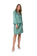 Sukienki - S338 Sukienka typu kaftan z wiązaniem przy szyi - model 1 (kolor wielokolorowy, rozmiar XXL) - miniaturka - grafika 1