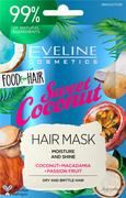 Maski do włosów - Eveline Eveline Food for Hair Sweet Coconut Maska do włosów normalnych i cienkich nawilżenie i połysk 20ml - miniaturka - grafika 1