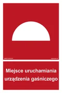 Systemy ekspozycyjne i znaki informacyjne - BB003 MIEJSCE URUCHAMIANIA URZĄDZENIA GAŚNICZEGO, KN - FOLIA PODŁOGOWA NIEŚWIECĄCA; (350X518MM) - miniaturka - grafika 1