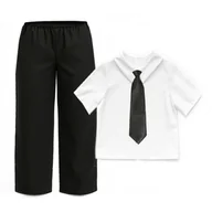 Dresy i komplety dla chłopców - ZESTAW GALOWY BIAŁO-CZARNY 134-140 3el - miniaturka - grafika 1