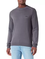 Bluzy męskie - BOSS bluza męska rolet knitted, ciemnoszary, XL - miniaturka - grafika 1