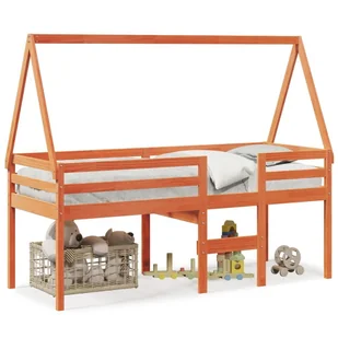 Wysokie łóżko z dachem, woskowy brąz, 80x200 cm, drewno sosnowe Lumarko! - Łóżka dla dzieci i młodzieży Wysokie łóżko z dachem, woskowy brąz, 80x200 cm, drewno sosnowe Lumarko! - Łóżka dla dzieci i młodzieży - miniaturka - grafika 1