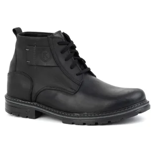 Buty męskie trzewiki skórzane zimowe 935K czarne - KOMODO - Botki męskie - miniaturka - grafika 1