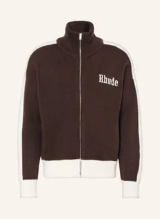 Bluzy męskie - Rhude Kardigan Z Dodatkiem Kaszmiru schwarz - RHUDE - grafika 1